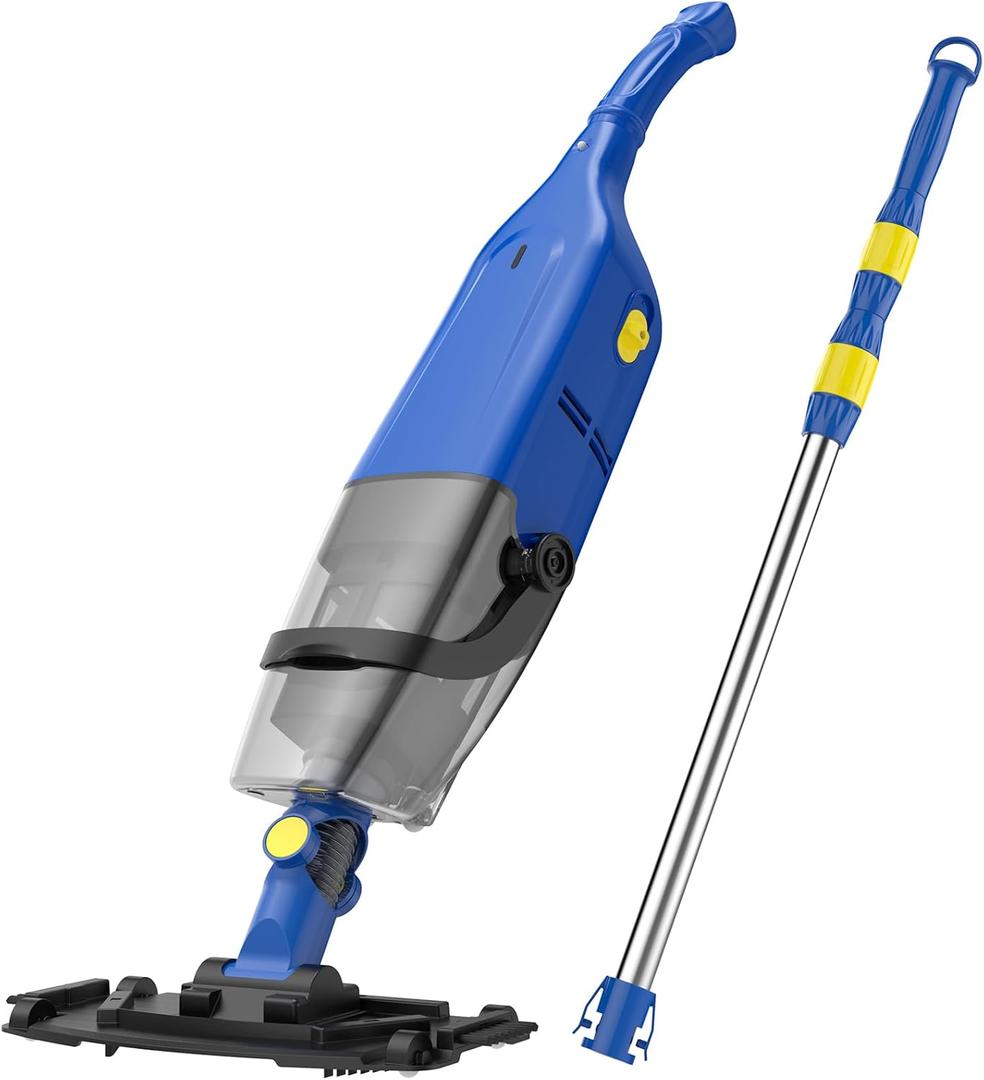 Handheld Pool Vacuum, Rechargeable Pool Cleaner with Upgraded Suction, Perfect for Above Ground Pools, Spas, Hot tubs and Small inground Pools for Cleaning Debris, Klein Blue
