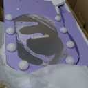 Teamson Kids Heart Glow Makeup Kids Vanity Set with Heart Shape LED Light-Up Mirror, Matching Stool and Storage Drawers, Pretend Makeup Play Table for Toddlers and Girls 3+ Years Old, Purple