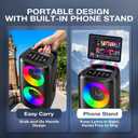 Karaoke Machine for Adults: Portable Bluetooth Speaker with 2 Wireless Karaoke Microphones with LED Lights Birthday Gifts for Party Family Home System Packages Support TWS/TF/USB/AUX