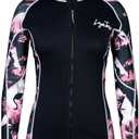 LayaTone Womens Wetsuit Top 3mm Wetsuits Jacket Long Sleeve Neoprene Shirt, Warm Wet Suit Tops, Front Zipper Swimsuit for Cold Water Swim, Diving, Surfing & Water Aerobics, Comfort Warm, Small