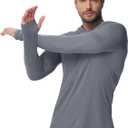 Boladeci Men's UPF 50+ Sun Protection Lightweight Hoodie Shirts Long Sleeve Fishing Shirt SPF UV Hiking Swim (Gray, XXL)