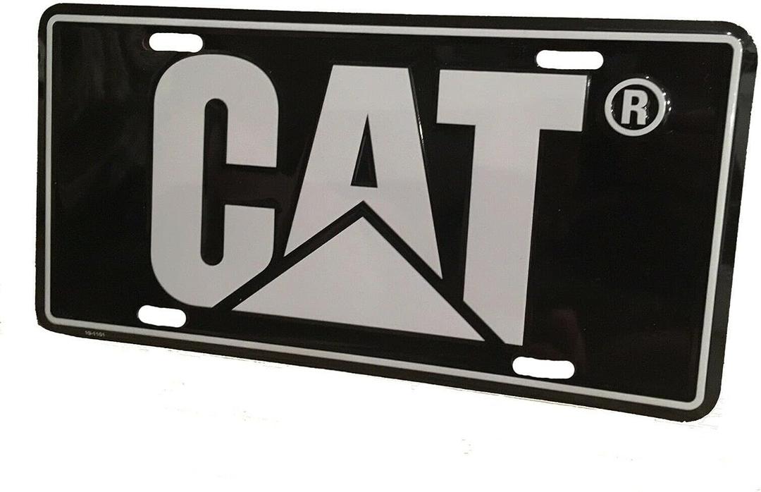 Caterpillar Equipment Black with Silver Outline Novelty Auto License Plate