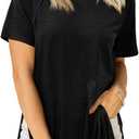 Cicy Bell Womens Short Sleeve Tunic Tops Summer Crew Neck Side Split T Shirts Casual Loose Fit Basic Tees Shirts (X-Large, Black)