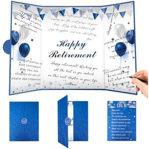 Roetyce Retirement Party Decorations, Blue Silver Retirement Guest Book, Hapyy Retirement Decorations, Best Retirement Gifts for Men Women, Retirement Signature Board, Jumbo Retirement Card Keepsake Roetyce Retirement Party Decorations, Blue Silver Retirement Guest Book, Hapyy Retirement Decorations, Best Retirement Gifts for Men Women, Retirement Signature Board, Jumbo Retirement Card Keepsake