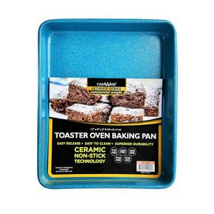 casaWare 11 x 9 x 2-inch Toaster Oven Ultimate Series Commercial Weight Ceramic Non-Stick Coating Baking Pan (Blue Granite)