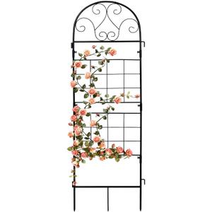 hogardeck 1PC 45x14 Inch Heavy Duty Metal Trellis - Black Rustproof Coated Outdoor Garden Support for Climbing Plants, Roses, Vegetables