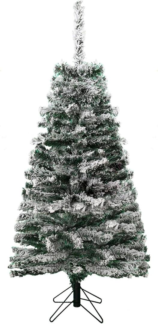 3ft Flocked Artificial Christmas Tree,Tabletop Christmas Pine Tree with Metal Stand Base for Christmas Home Office Holiday Decoration,Green