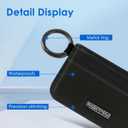 Credit Card Holder for Women, Card Holder Wallet, Card Case Wallet, Minimalist Wallet, Small Wallets with Keychian, Slim Front Pocket Wallets (Black)