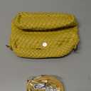 Women Woven Tote Small Crossbody Bag, Weave Quilted Purse Square Shoulder Bag Woven Handbag with Detachable Strap (Yellow)