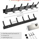 Optish Coat Rack Wall Mount, Wall Hooks for Hanging, Entry Coat Hooks Coat Hanger, Hat Rack Holder for Wall, Key Holder Purse Racks, Towel Rack for Bathrooms (2 Pack, Black)