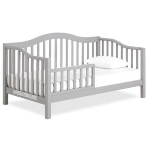 Dream On Me Austin Toddler Day Bed with Rails in Pebble Grey, Low to Floor Toddler Day Bed, Greenguard Gold & Baby Safety Alliance Certified, Non-Toxic Finishes, Side Safety Guard Rail