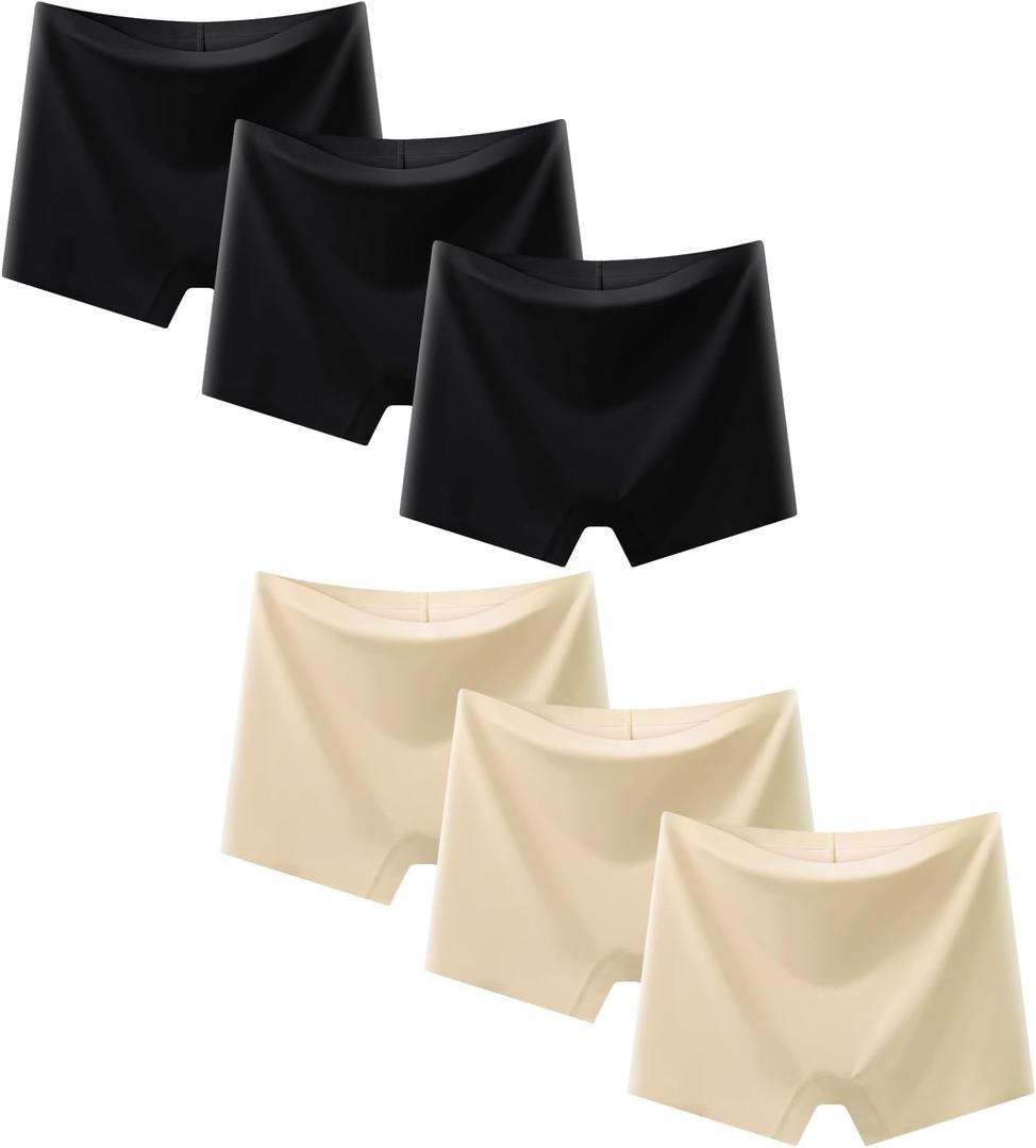 Demifill Teen Girls Seamless Boyshorts Underwear Tagless Boxer Pants No Show Panties for Teens Pack of 6 Size 7-8 Years Mixed Color