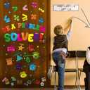 2 x Cinrobiye Math Bulletin Board Stickers,Mathematics Cubes Classroom Decoration,Be a Problem Solver Classroom Decor for Back to School First Day Window Door Wall Elementary Preschool Teacher Supplies