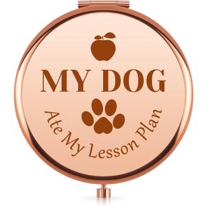 Teacher Appreciation Gifts for Women Compact Mirror for Purse Thank You Gifts for Women Dog Lovers Graduation End of Year Gift for Teachers Pocket Mirror Dog Owner Gift Christmas Retirement Present