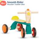 B. toys Smooth Rider Ride On Wooden Toddler Bike Balance Toys for Toddlers Push & Ride Bike Four Wheels 18+ Months, Large, Multicolor