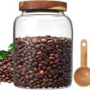 Glass Coffee Storage Jar with Lids Spoon Thicken Glass Coffee Canister 40 Oz (1200 mL) Borosilicate Glass Food Containers for Ground Coffee Beans Nut Pasta Sugar Candy Spice Rice Loose Tea (1200ml(40oz))