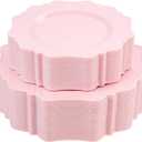 COLOSUS Disposable Pink Party Plastic Plates Set, 60 Pack (30 Guest) Dinner & Salad/Dessert Plate for Spring Wedding Birthday Party Dinner,Easter Day party plates