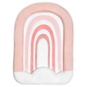 Blooming Bath Rainbow Baby Bath Mat - Sink Bathtub Cushion for Infants - Plush Minky Fabric for Newborn to 6 Months - Washer Safe Baby Essentials - Essential Newborn Bath Accessory