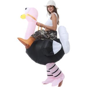 Inflatable Costume Adult Funny Ostrich Costume Adult Riding Ostrich Costume Suit Blow up Costumes for Adults Men Women Halloween Costumes Cosplay