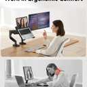 HUANUO 2 in 1 Function Laptop Mount with Tray, Fits 13-34 Monitors & Up to 17 Notebook, Ergonomic Laptop Arm with Full Motion Adjustment, Laptop Stand for Desk, VESA 75x75mm/100x100mm