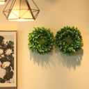 4 Packs Artificial Boxwood Wreaths 12 Inches Faux Greenery Leaves Wreath for Front Doors, Windows, Hanging Wall, Wedding Party, and Home Decorations UltraOutlet Artificial Christmas Garlands