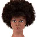 African Mannequin Head with 100% Human Hair Mannequin Head Curly Cosmetology Manican Mannequins Heads with Stand for Display Practice Braiding Styling Training Head Hair Styling