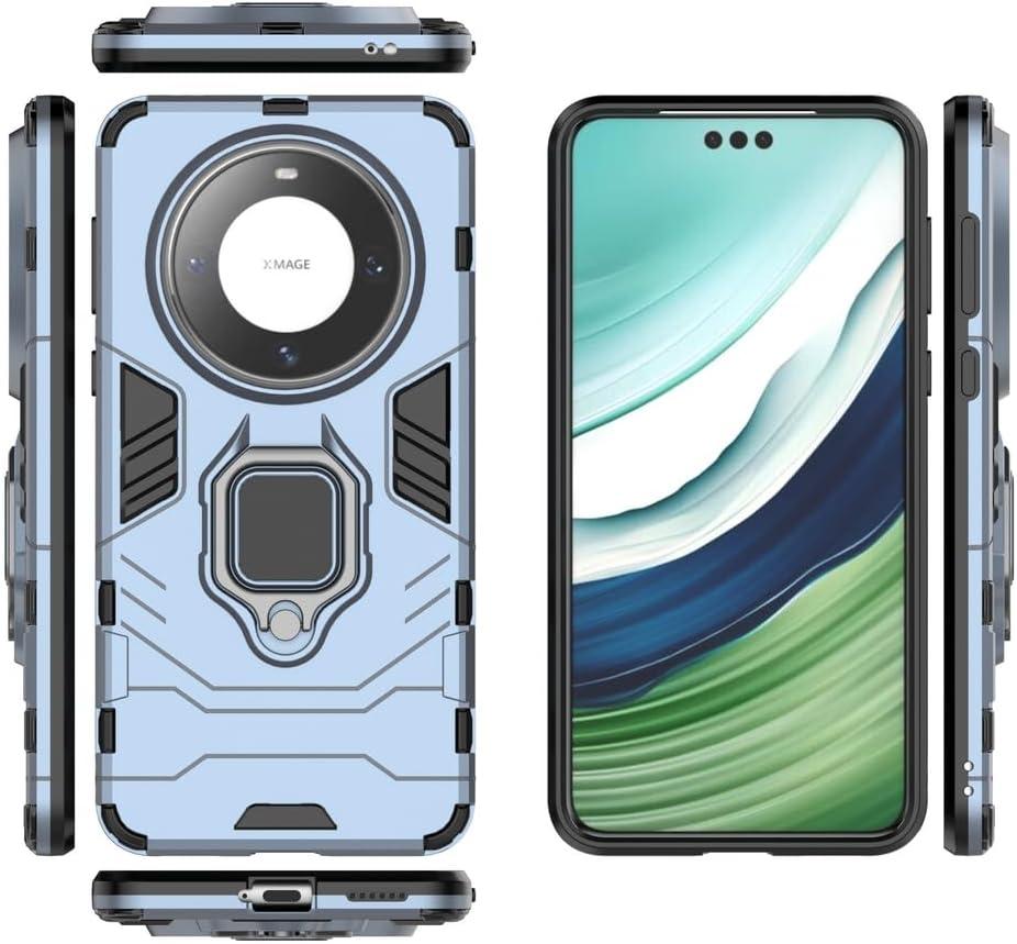 Compatible with Huawei Mate 60 Pro Case Cover,Magnetic Car Mount Bracket Shell Compatible with Huawei Mate 60 Pro 5G ALN-AL00 ALN-AL80 Case Blue