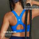 RUNNING GIRL Sports Bras for Women High Support, Adjustable Straps High Impact Racerback Bra with Hook Closure Molded Cup (Blue, XL)