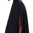 KUTUMAI Women Summer Puff Sleeve Off Shoulder Floral Flowy Long Maxi Dress (Black, L)