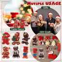 48 Pcs 24 Sets Vintage Christmas Cards with Vintage Wooden Gingerbread Ornaments Retro Gingerbread Man Christmas Ornaments Bulk for Home Xmas Party Supplies