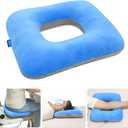 AOSSA Donut Pillow Seat Cushion for Tailbone Pain Bedsore Pressure Relief Pillow, Hemorrhoid Butt Pillow for Sitting, Medical Post Hip Surgery Cushion, Pregnancy, Pressure Sores Doughnut Pillow (Blue/Grey)