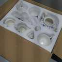 fanquare 15 Piece Blue Rose Porcelain Tea Set, British Floral Teapot with Tea Cups, Women Tea Party Set for 6
