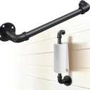 Industrial Pipe Paper Towel Holder - 14 Inch Heavy Duty Wall Mount Rustic Rack Hanger for Small to Large Jumbo Napkin Roll,Vertical Horizontal Mounted for Countertop,Under Cabinet,RV Sink