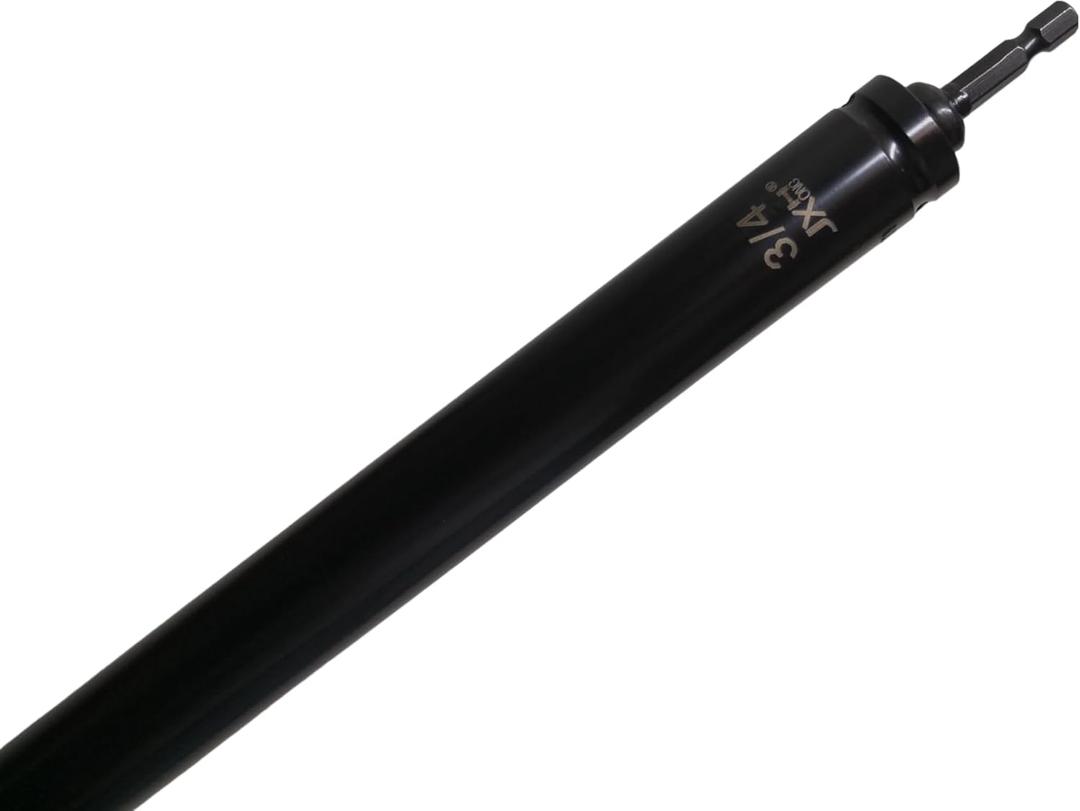 3/4" (19mm) Hollow Socket, 11.5" Length, 1/2" Drive or 1/4" Hex Shank, 6-Point, for Long Threaded Rod/Bolts/Studs