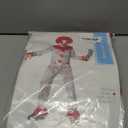 Killer Clown Costume for Kids,Scary Clown Jumpsuit and Afro Red Hair Mask for Boys Halloween (4-6 years old)