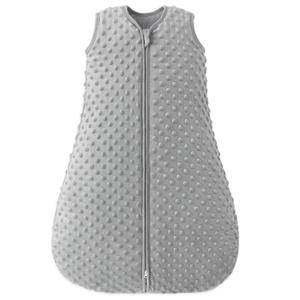 Fleece Baby Sleep Sack 18-24 Months with Plush Dots, Winter Baby Wearable Blanket for Infant Toddler Sleeping Sack 2-Way Zipper Warm Sleepsack, Grey