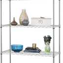 BestOffice | 5-Tier Wire Storage Shelves with Wheels | 14x30x60 | Chrome | Adjustable Racks | Heavy-Duty Metal Shelf, Holds Upto 220 lbs | No-Tool Assembly | Ideal for Home & Garage Shelving