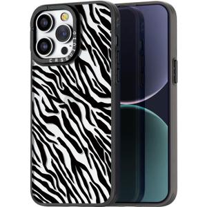 Compatible for iPhone 14 Pro Case Cute Aesthetic - Durable Fashion Funny Phone Case - Girly Black Zebra Print Pattern Print Cover Design for iPhone 14 Pro 6.1" Black