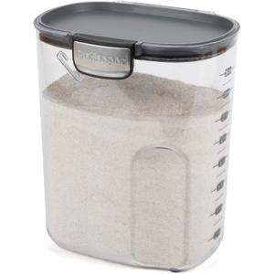 ProKeeper+ by Progressive International Clear Plastic Airtight Food Baker's Kitchen Storage Organization Container Canister Set with Magnetic Accessories (Flour 4-Quart)