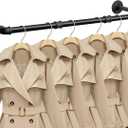 Industrial Iron Pipe Clothes Hanging Bar DIY Wall-Mounted Garment Rack Heavy Duty Clothing Rack for Bedroom, Laundry Room, Closet Storage (Black 36 inch)