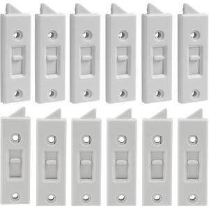 Window Latch Locks Replacement Window Parts and Hardware, Plastic Spring Loaded Sliding Window Tilt Latch for Home Window Accessories, Pack of 12 (White)