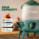 Omlet No Waste Chicken Feeder for Coop | Large 25lb Anti-Spill Poultry Feeder with 6 Feeding Ports | Feeds 12 Hens for 7 Days | Hanging or Free Standing | Weatherproof