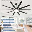 Fanbulous 72 inch Large Ceiling Fans with Lights and Remote, Outdoor Black Ceiling Fan with 10 Blades, 32W LED light 3 CCT, 6 Speed Reversible Quiet DC Motor, Modern Ceiling Fan for Living Room Patio