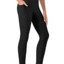 Yitoco Girls Black Leggings with Pockets Athletic High Waisted Kids Workout Dance Running Yoga Pants (Black,9-10 Years, YOYPG03-B-140)