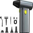 Compressed Air Duster, 130000RPM Brushless Motor, Super Power Air Duster Electric, Aluminum Alloy Body, Dust Blower with Fast Charging for Car, Computer, Keyboard, Outdoors and House