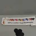 Yuoyar 30Pcs Leather Heart Book Marks for Reading Women - Cute Bookmarks for Book Lovers - Unique Gifts for Women (Solid Color)