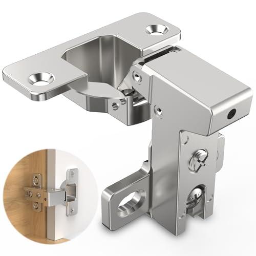 Chibery 10 Pack Face Frame Inset Cabinet Hinges, Soft Close 105° Insert Concealed Cabinet, Slide on Plate, Smooth Slow Self Closing Silent Hardware, 3D Heavy Duty for Blind Corner, Kitchen, Cupboard