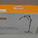 HITTI Lash Light for Eyelash Tech, 2026 Upgrade LED Half Moon Lamp with 4 Wheel Rolling Base, Esthetician Light for Tattoo Artists, Beauty - Adjustable Brightness, Phone Holder, 360Rotating-White (27.5 Wide Head Lash Lamp)