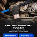 Orion Motor Tech 15pc Fan Clutch Wrench Set, Heavy-Duty Fan Clutch Tools Compatible with Ford GM Dodge Trucks, Fan Clutch Removal Tool Kit with 22 36 40 47 51 mm Wrenches Pulley Holder Pins