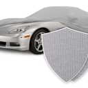 WinPower Indoor Sports Car Cover 163-181 inches Stretch Dustproof Protection Full Car Cover for Underground Garage, Car Show, Silver